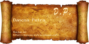 Dancsa Petra névjegykártya