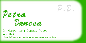 petra dancsa business card